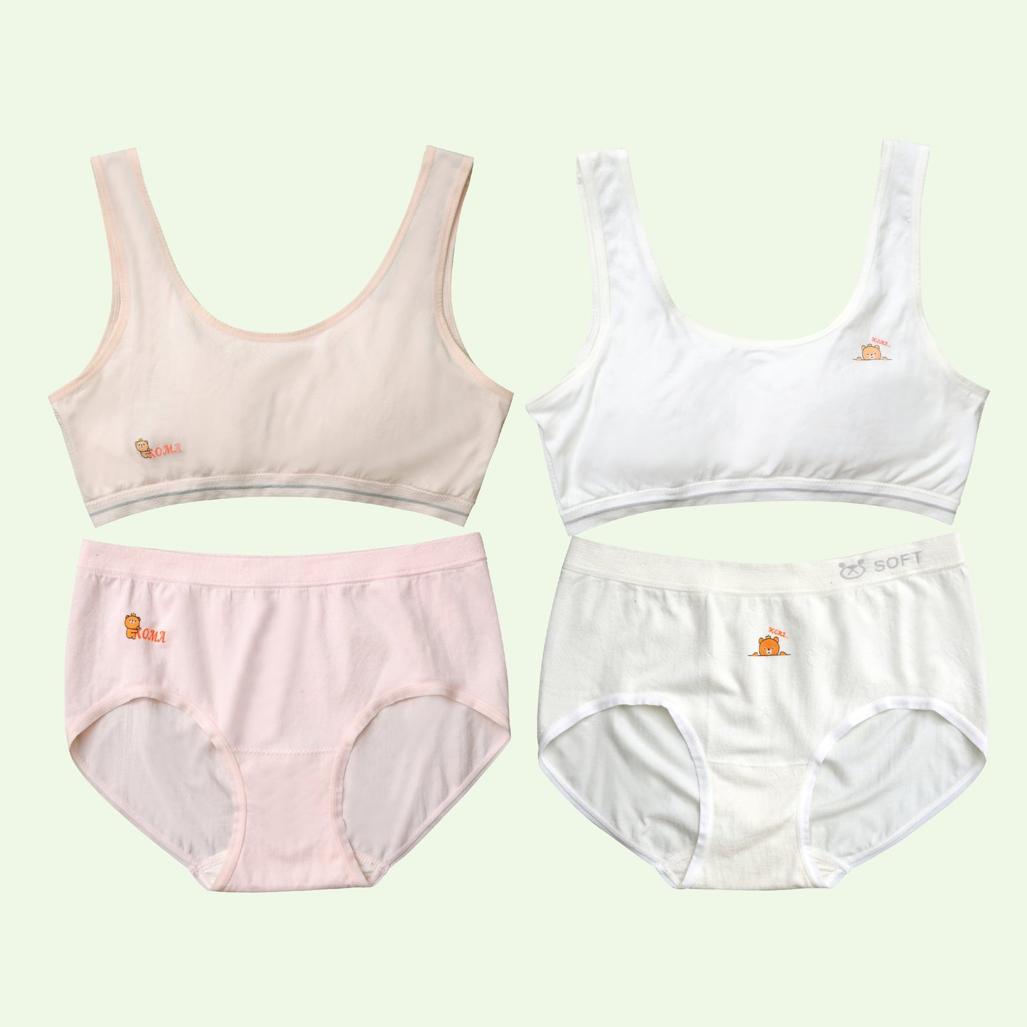 Bộ đồ lót chui đầu không đệm cho bé gái mới lớn Little Bear