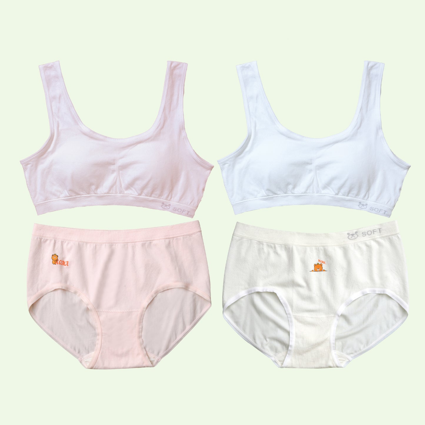 Bộ đồ lót chui đầu không đệm cho bé gái mới lớn Little Bear