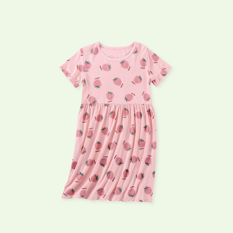Váy ngủ mùa hè cho bé mặc nhà Little Strawberry