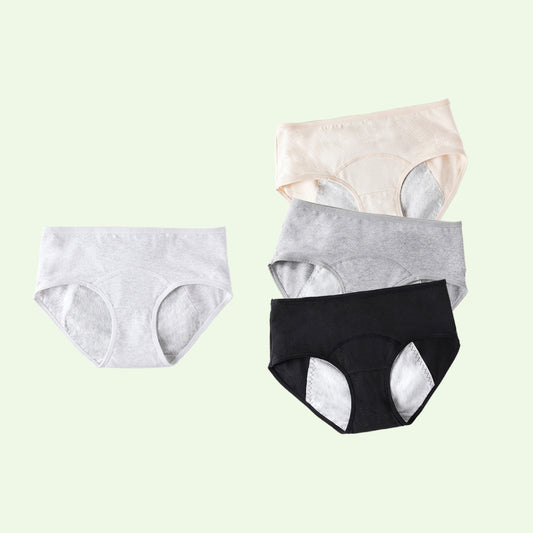 Combo 4 quần lót chống tràn nguyệt san cotton bé gái Happy Moon